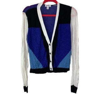 Peter Pilotto Target Cardigan size M Women Fishnet Colorblock Button
